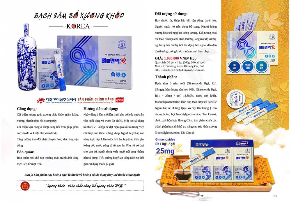 bạch sâm bổ xương khớp