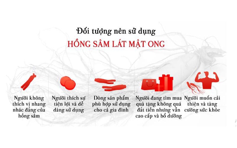 đối tượng nào nên sử dụng hồng sâm lát mật ong