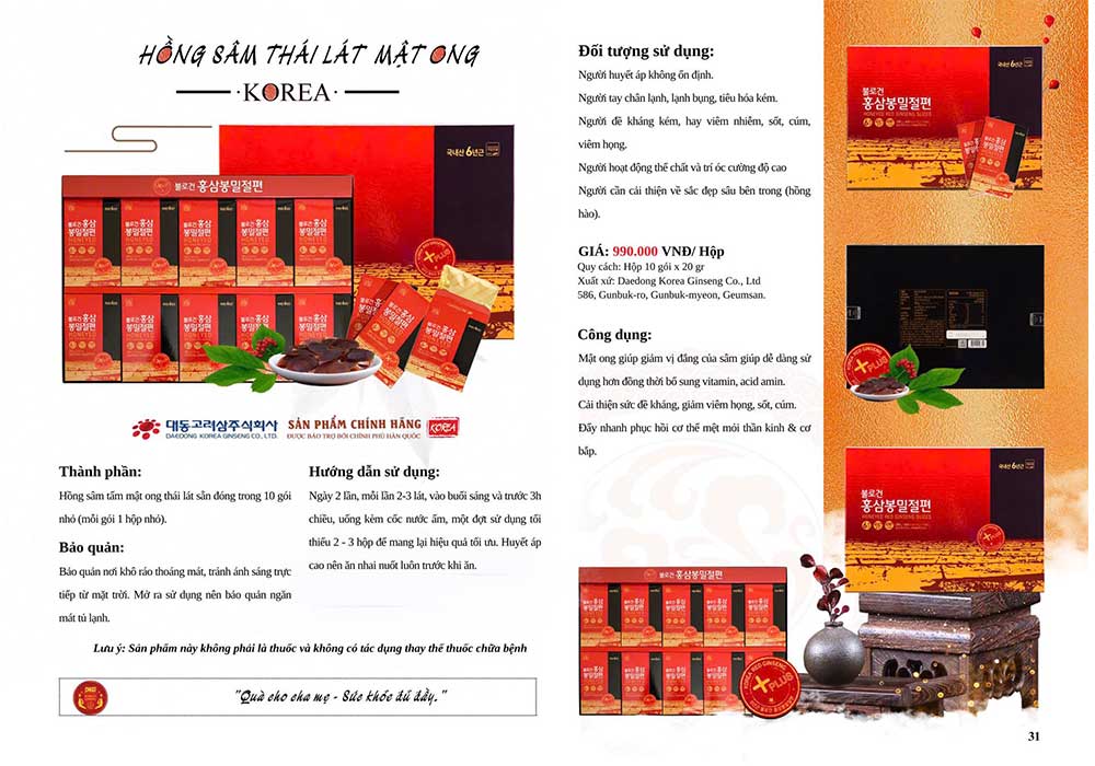 hồng sâm thái lát mật ong