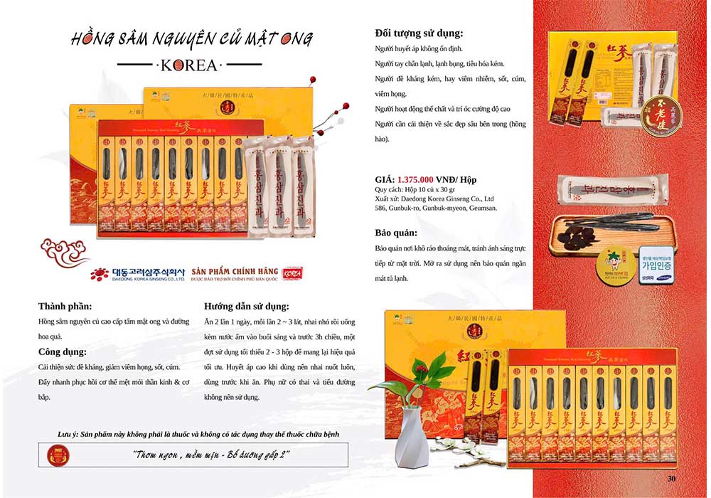 hồng sâm nguyên củ mật ong